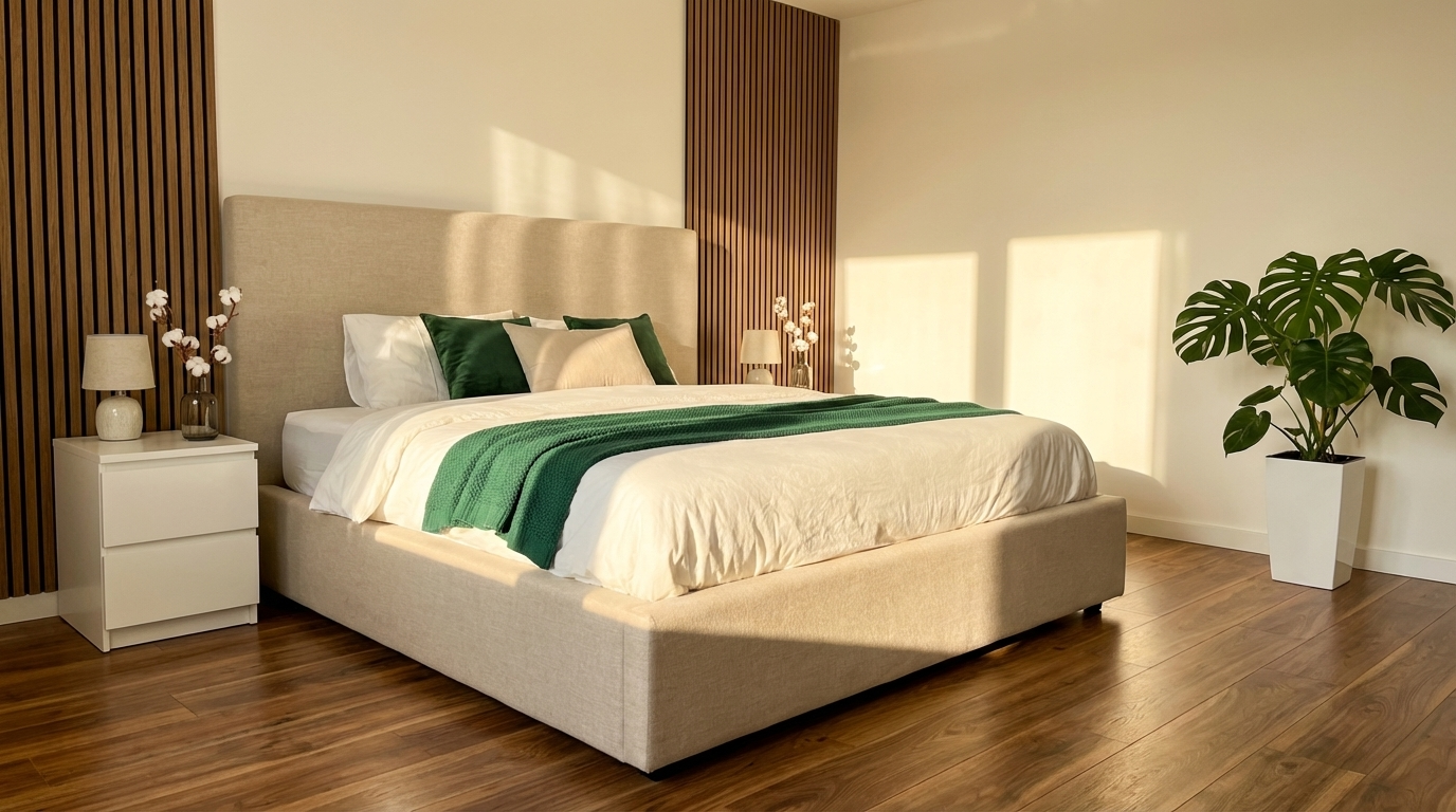 Mebel w nieatrakcyjnym otoczeniu przed aranżacją AI